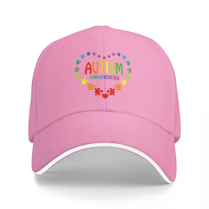Unisex Baseball Hats Love Heart Autism Awareness Baseball Caps Hip Hop Cap