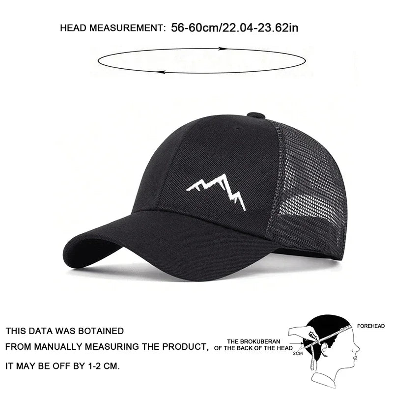 Unisex Mountain Range Embroidery Baseball Caps