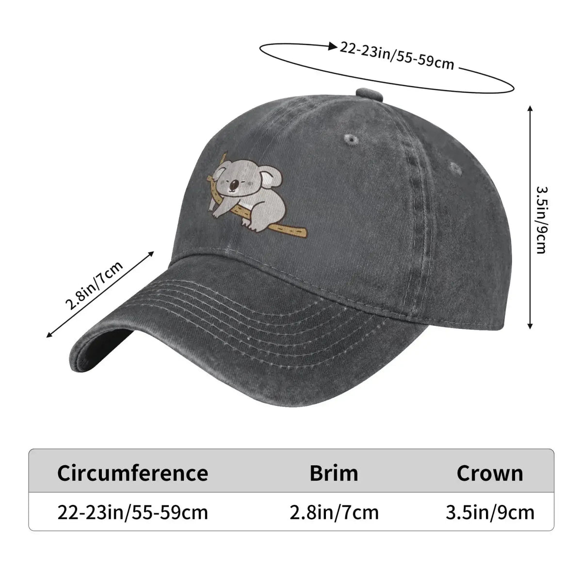 Cartoon Koala Vintage Baseball Ball Cap