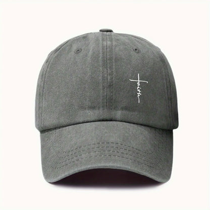Baseball Cap With Cross Printting Adjustable Outdoor Dad Hat