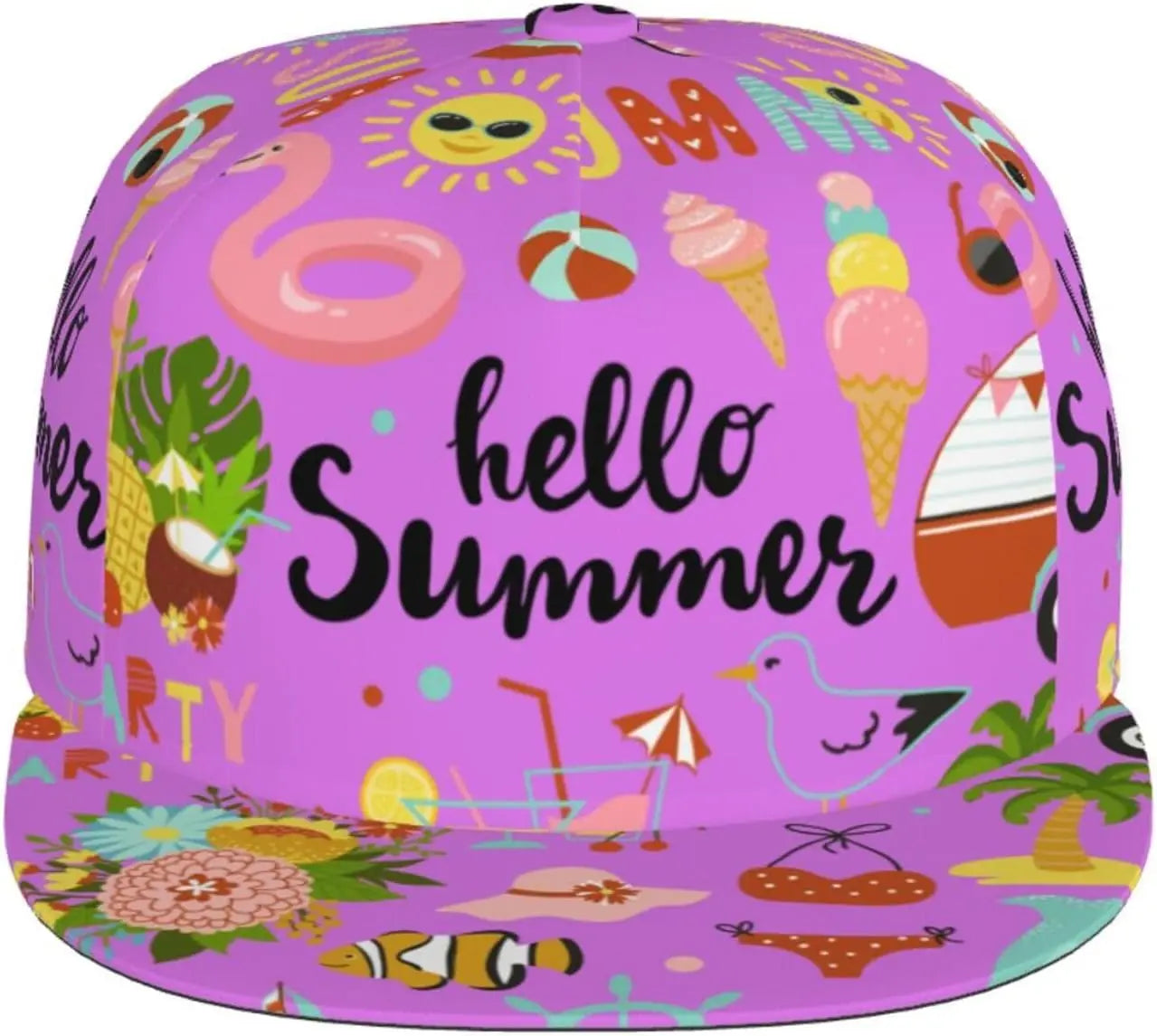 Mushrooms And Skull Flat Bill Visor Snapback Hat For Men Women