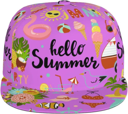 Mushrooms And Skull Flat Bill Visor Snapback Hat For Men Women