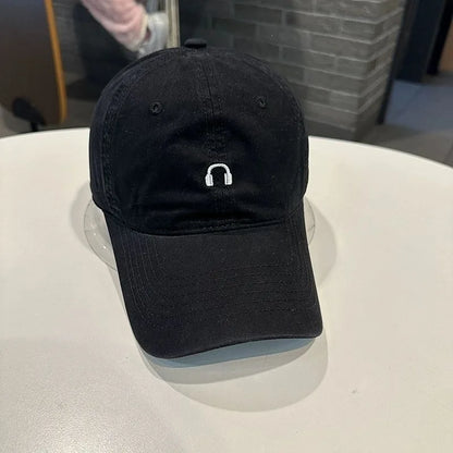 Trendy Brand Baseball Caps Embroidered Headphone Pattern Rounders Cap