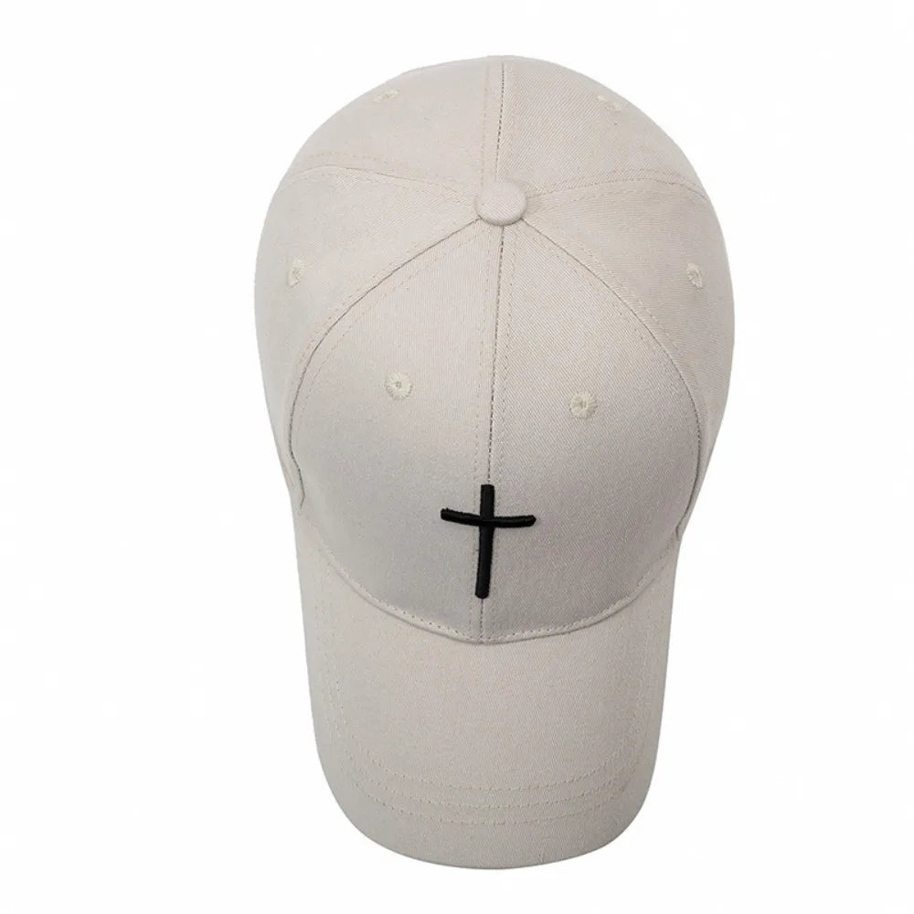 Cross Embroidered Baseball Hat Show Face Small Spring And Autumn