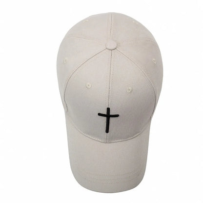 Cross Embroidered Baseball Hat Show Face Small Spring And Autumn