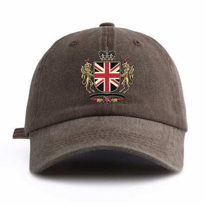 UK Print Washed Baseball Cap For Adults