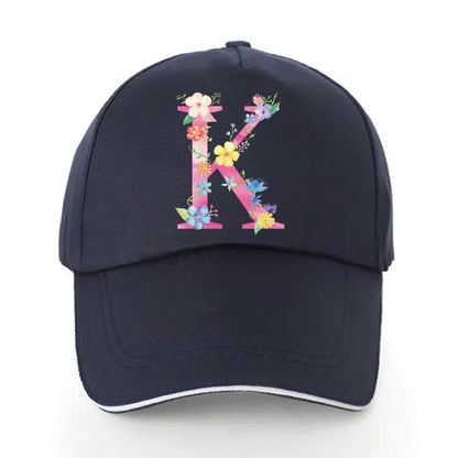 Men Baseball Cap Pure Cotton Adjustable Back Buckle Hat Pink Letter Print