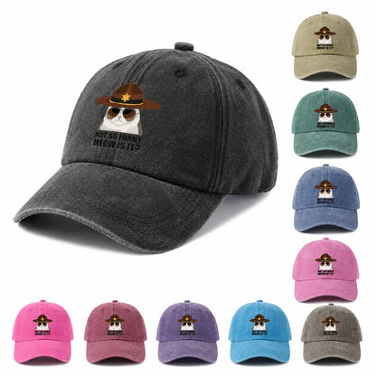 Not So Funi Meow Vintage-Washed Adjustable Baseball Hat
