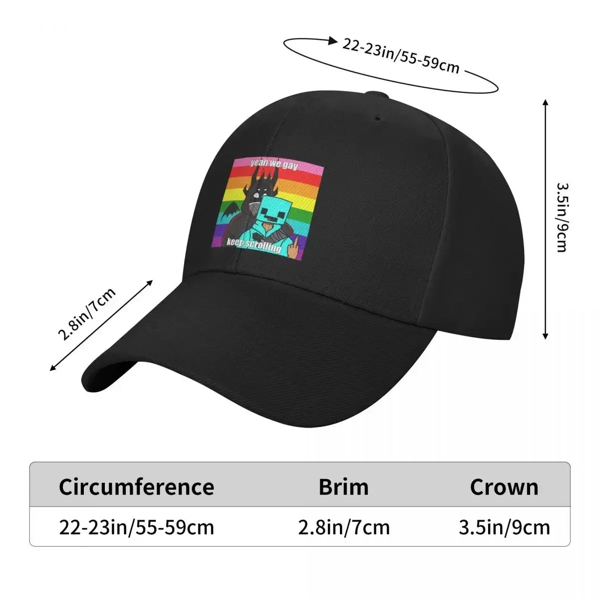 2026 Yeah We Gay Keep Scrolling Baseball Cap