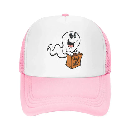New Mesh Dad Hat Adjustable Washed Trick or Treat Ghost Baseball Cap