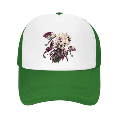 Playful Chibi Demon Fan Mascot Mesh Baseball Cap