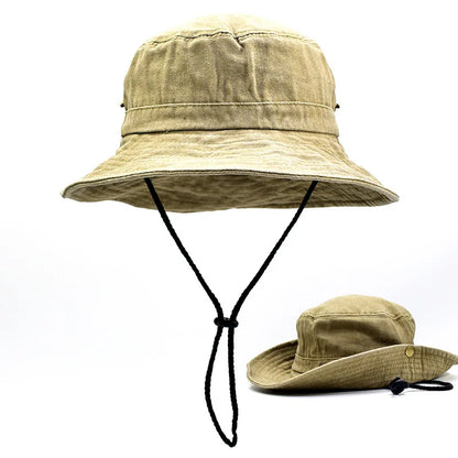 1PC Washed Cotton Bucket Hats Spring Summer Men Women
