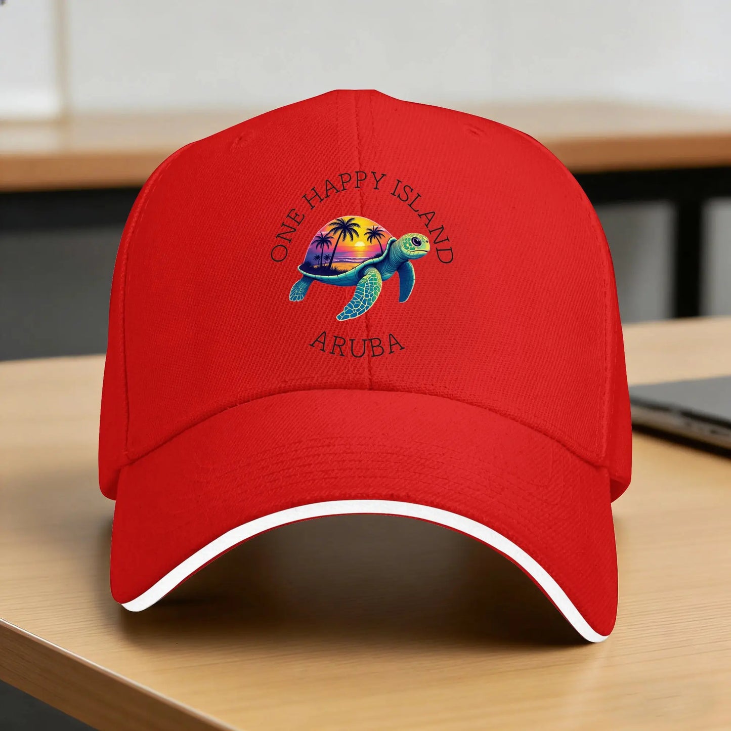 Aruba One Happy Island Turtle Tennis Skate Hip Hop Hats Baseball Caps