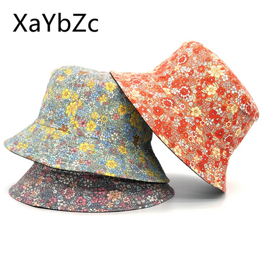 Spring and Summer Small Floral Print Bucket Hat