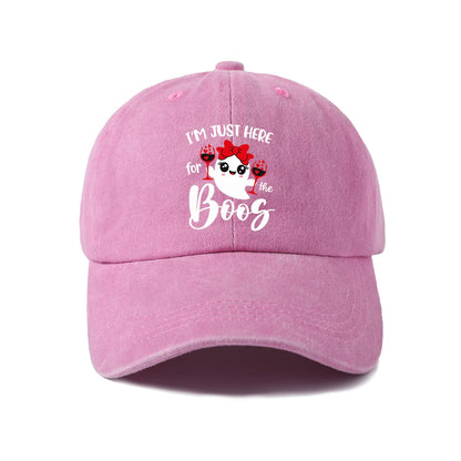 Vintage Washed Ghost Wine Pun Graphic Baseball Cap