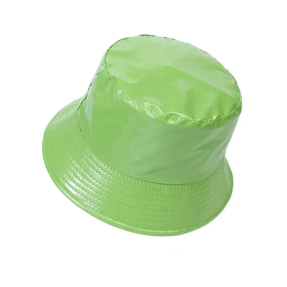 Unisex Reversible Climbing PU Leather Fishing Hat Sun Hat Bucket Hat
