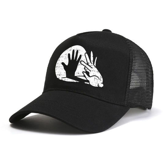 Animal Bunny Shadow Play Pun Cap Man Adjustable Baseball Caps