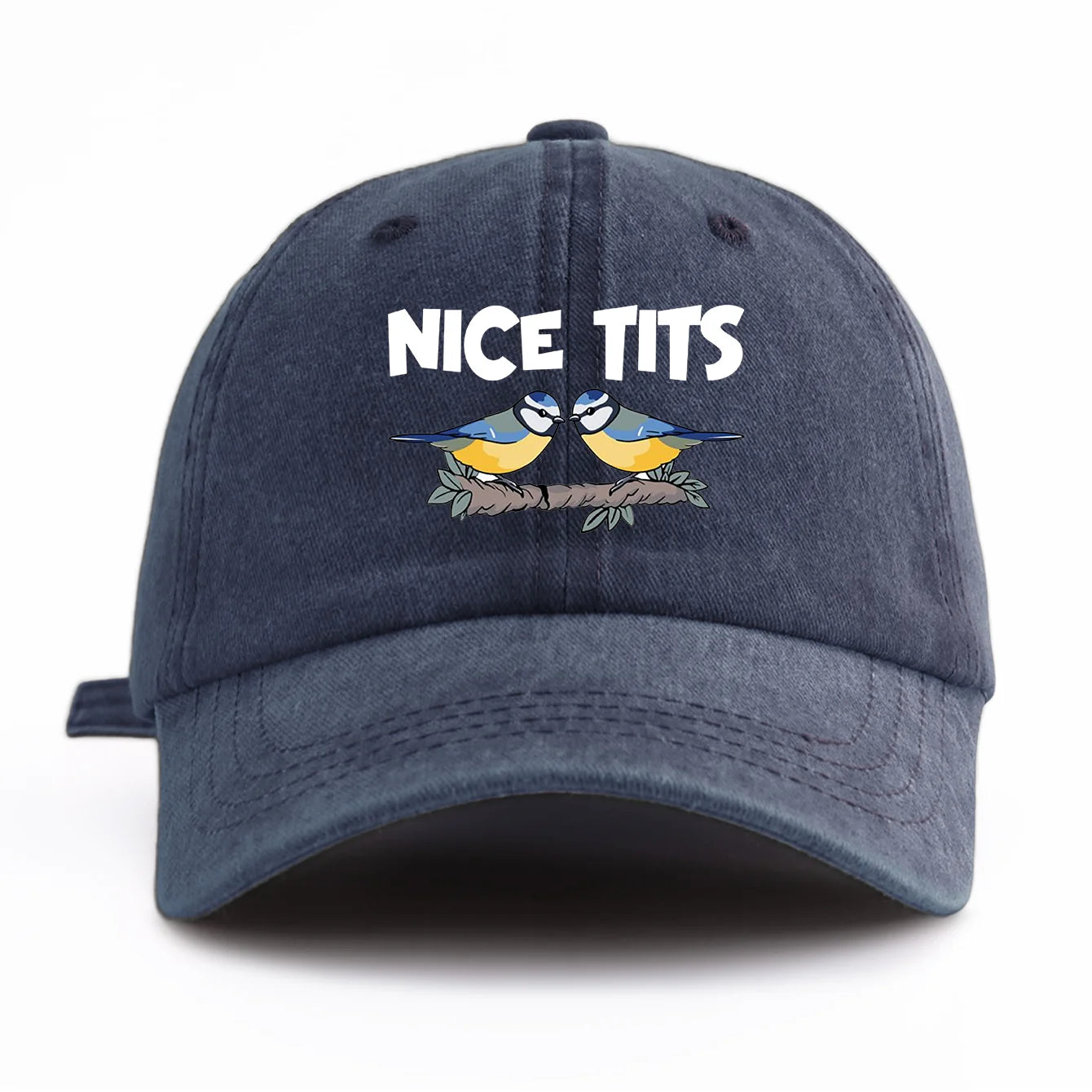 NICE TITS Print Washed Baseball Cap For Adults
