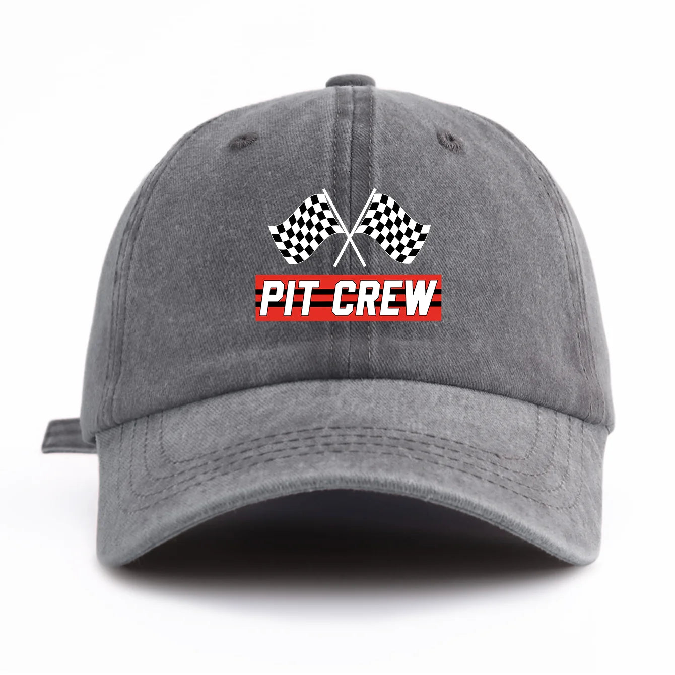 PIT CREW Print Washed Baseball Cap For Adults