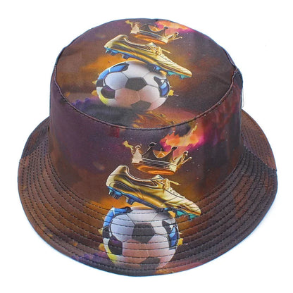 Bucket Hat Unisex Foldable Sun Protection Hat Wide Brim Football Print