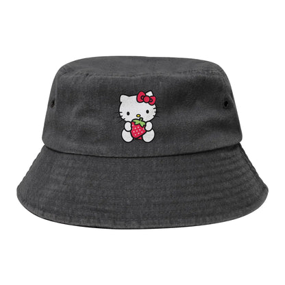 Streetwear Little Hello Kitty Bucket Hat Woman Lightweight Outdoor Sports Cute Cat