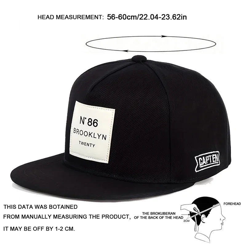 Unisex Brooklyn Print Label Embroidery Hip-hop Hats Snapback Caps