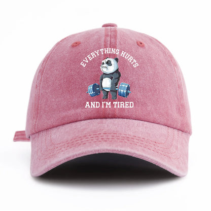 PANDA Print Washed Baseball Cap For Adults