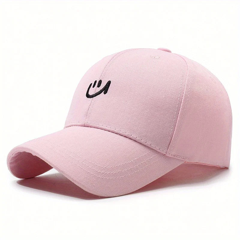 Embroidered Smiling Face Simple Style Outdoor Travel Sun Hat Baseball Hat For Men Women