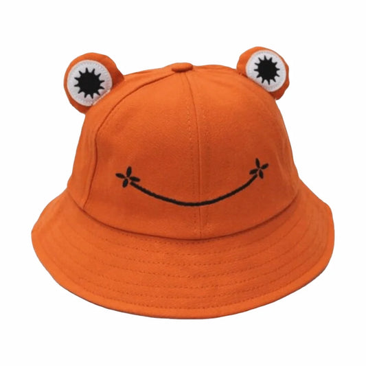 New Breathable Frog Bucket Hats Parent-Child with Big Eyes Sun Shading Cap