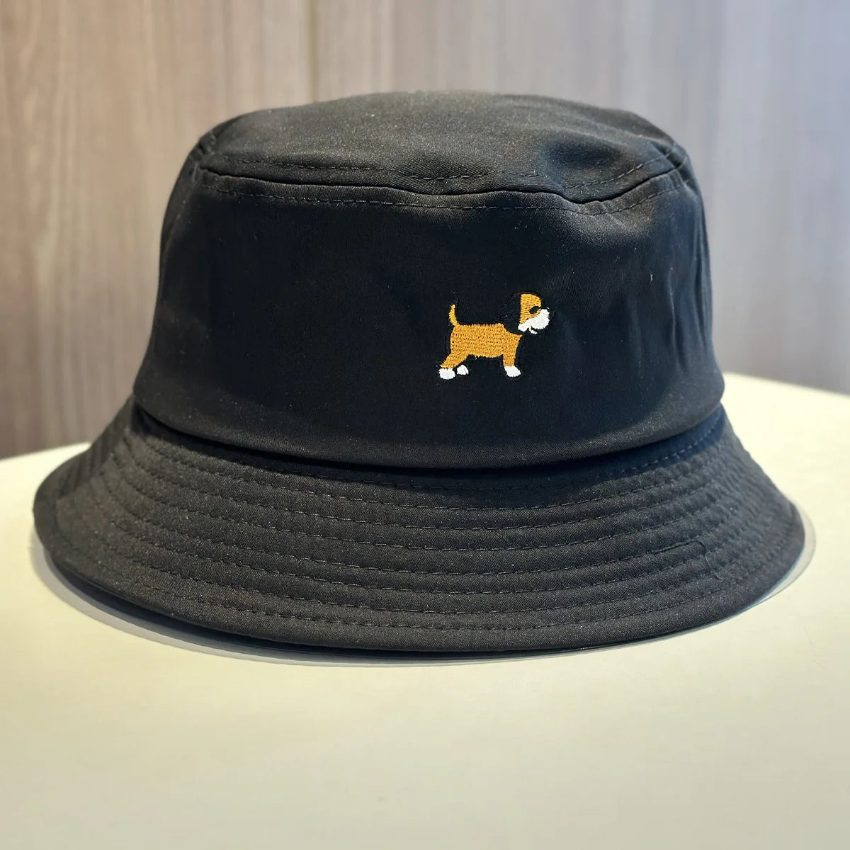 And Simple Embroidered Puppy Fisherman Hats Bucket Hat