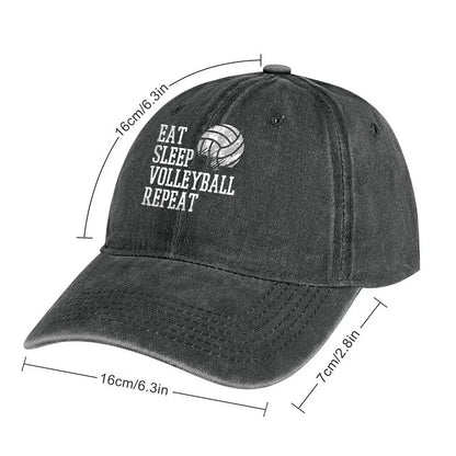 EAT SLEEP VOLLEYBALL REPEAT Washed Baseball Cap