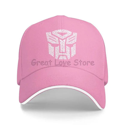 White Transformer Autobots Film Print Baseball Cap Sandwich Hats Men Women