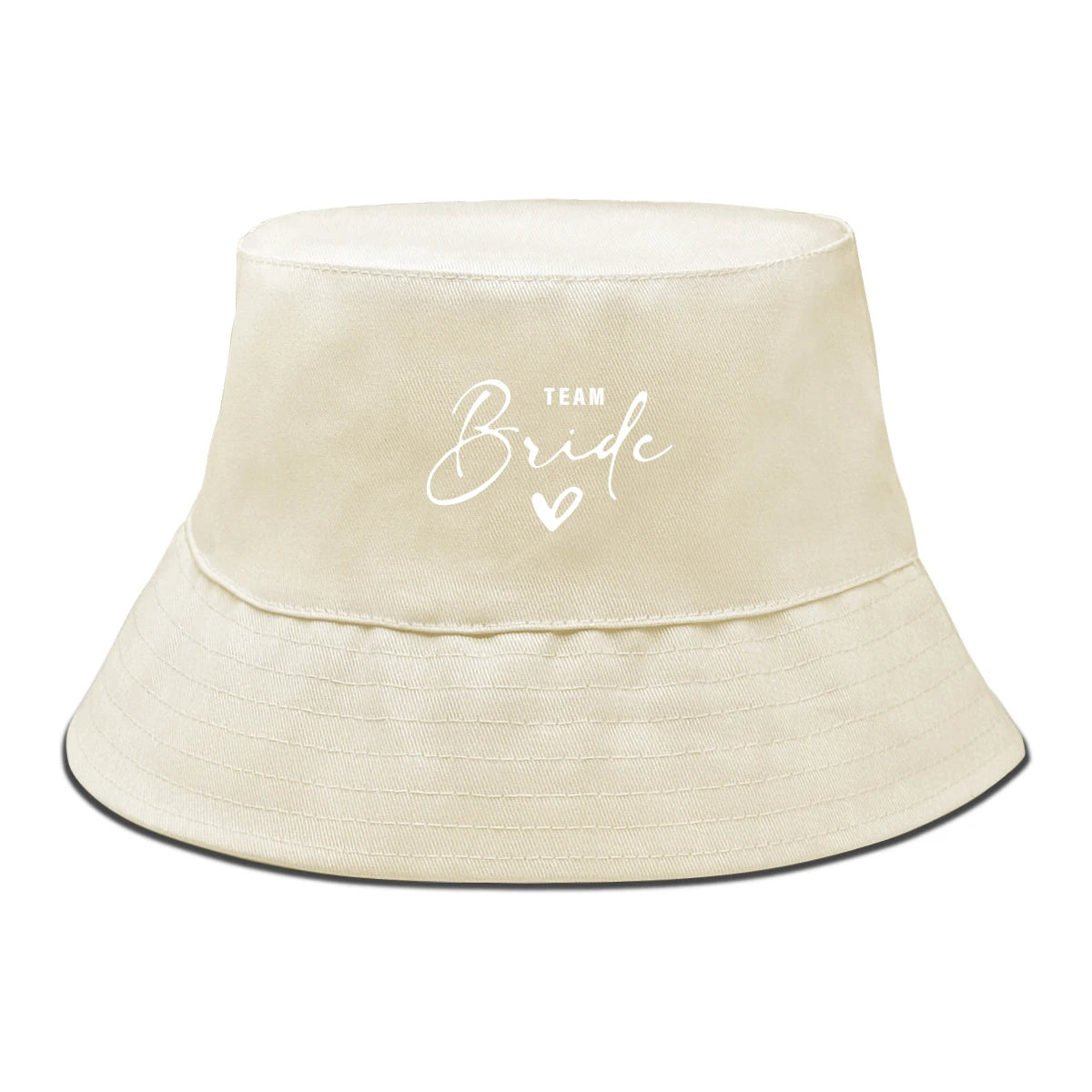 Bucket Hat With White "TEAM Bride" Printed Fisherman Cap