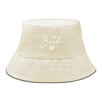 Bucket Hat With White "TEAM Bride" Printed Fisherman Cap