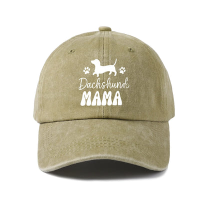 Dachshund Mama Vintage Washed Baseball Cap