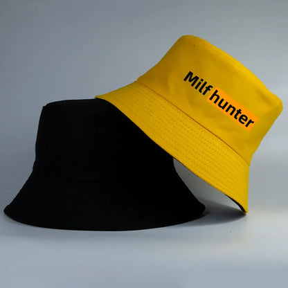 MILF Hunter Reversible Bucket Hat Adult Funny Streetwear Hip Hop Cap
