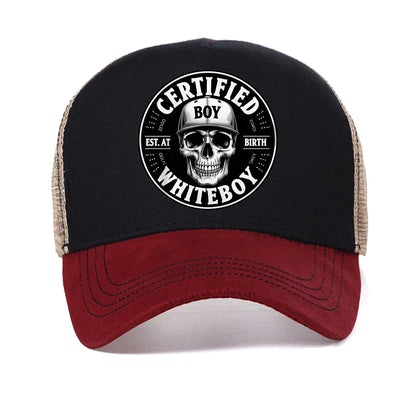 Certified Bold Skull Whiteboy Printed Baseball Cap