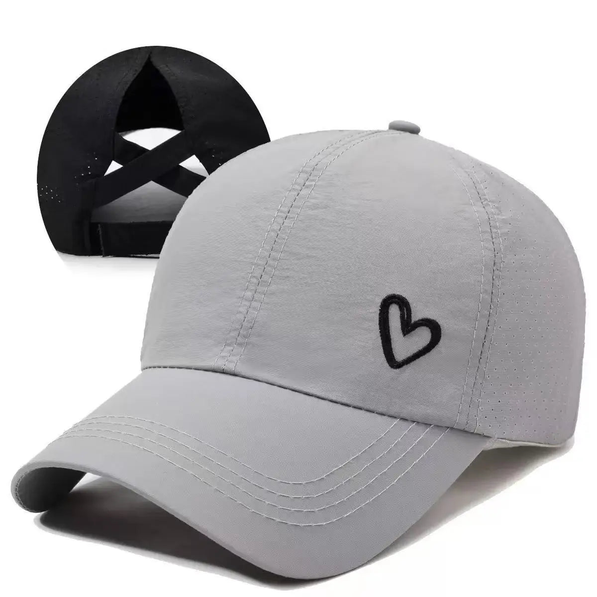 Womens Criss Cross Ponytail Hat Quick Drying Baseball Cap