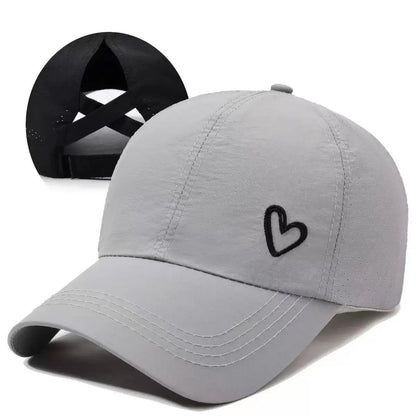 Womens Criss Cross Ponytail Hat Quick Drying Baseball Cap
