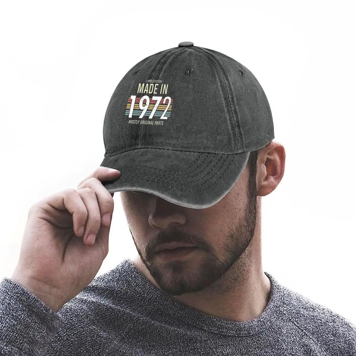Made in 1972 Retro - Anniversary Art Washed Baseball Cap