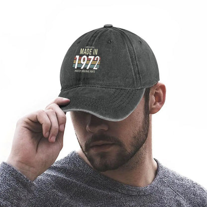 Made in 1972 Retro - Anniversary Art Washed Baseball Cap