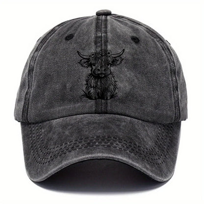 Pack Of Cartoon Calf Print Washed Vintage Soft Top Sunshade Baseball Caps