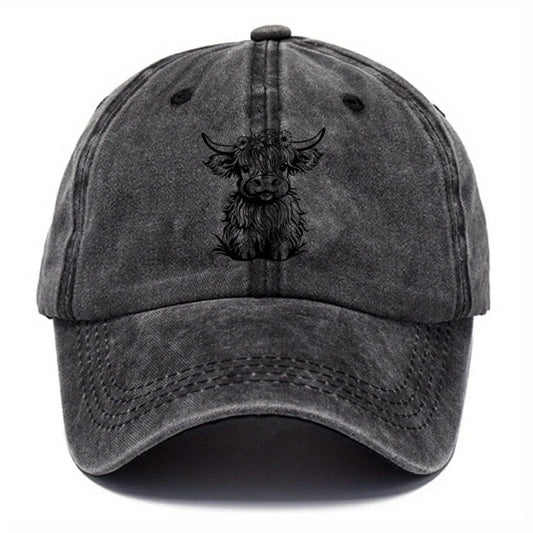 Pack Of Cartoon Calf Print Washed Vintage Soft Top Sunshade Baseball Caps