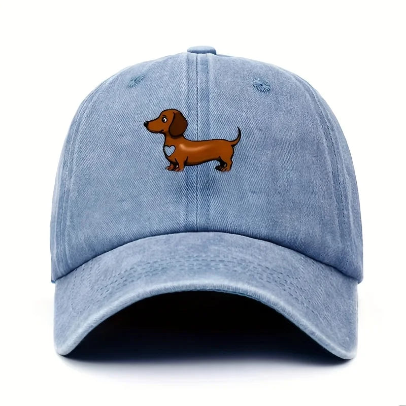 Cute Sausage Dog Pattern Printed Baseball Caps