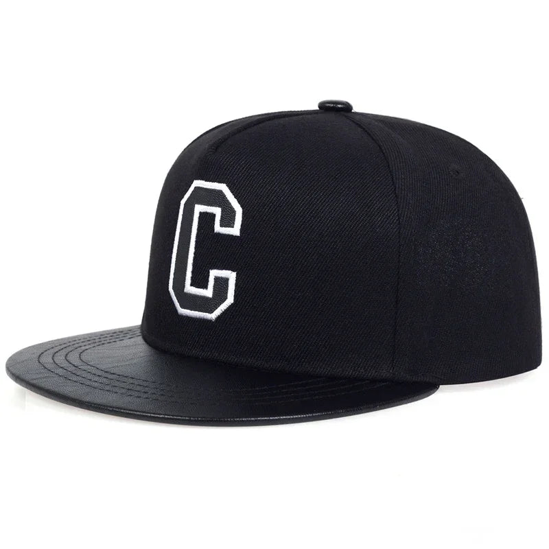 Unisex C Letter Embroidery Hip-hop Hats Adjustable Casual Snapback Caps