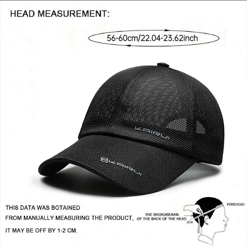 KAIRUI Breathable Full Mesh Hat Men's Trendy Baseball Hat Hip Hop Hat