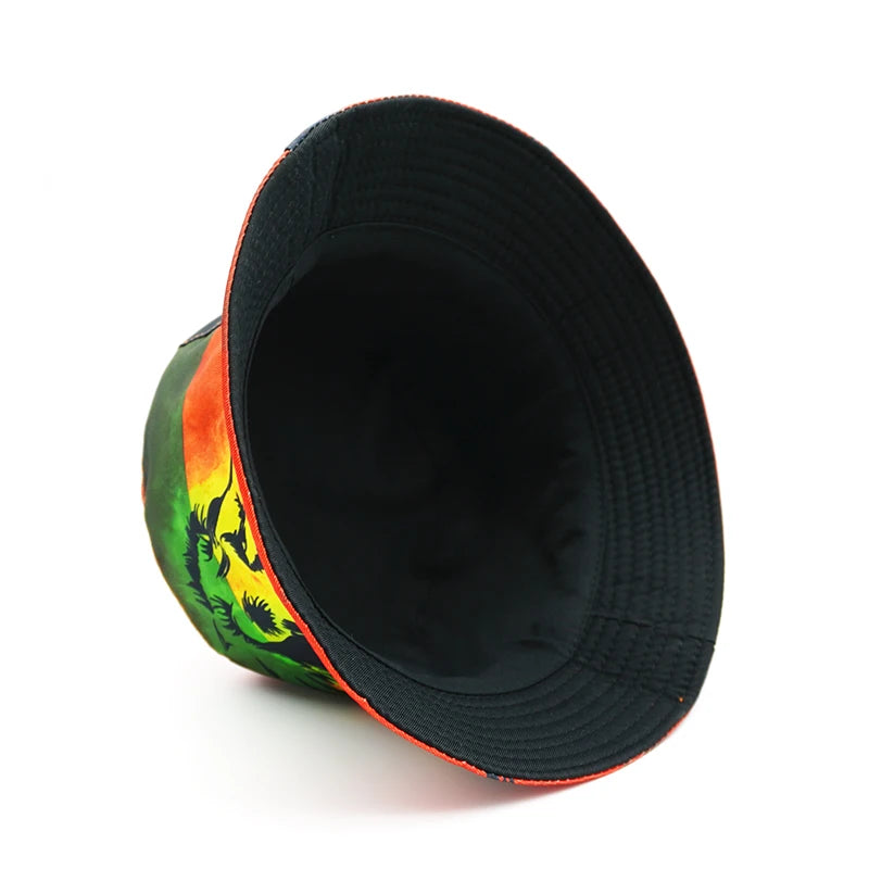 Lion Printed Panama Bucket Hats