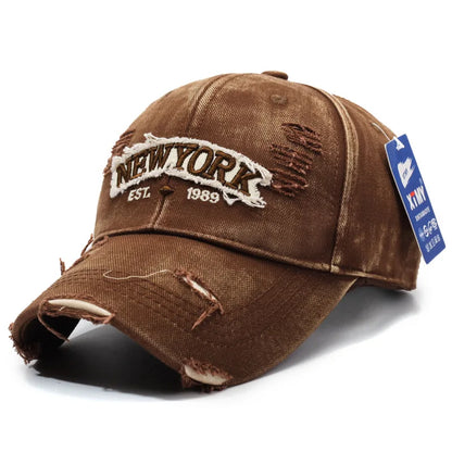 Letter New York Broken Hole Baseball Cap