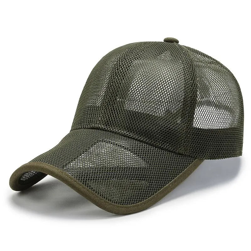 Summer Men Hat Openwork Brim Breathable Baseball Cap