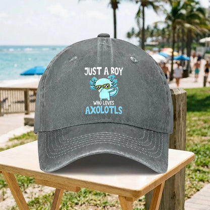 Funny Axolotl Vintage Washed Baseball Cap
